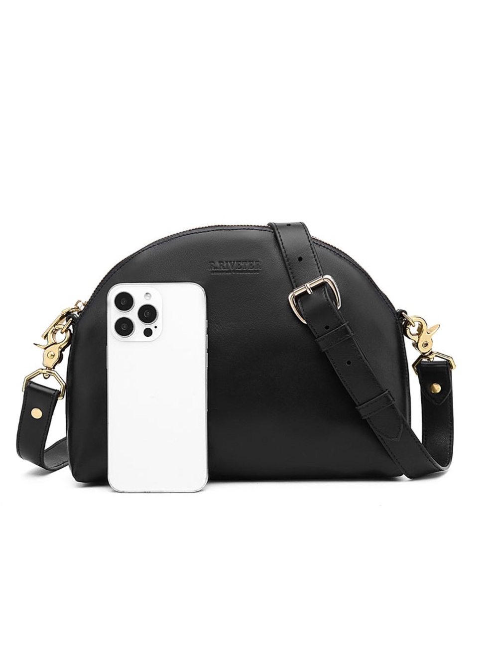 R.RIVETER women’s Hopper Crossbody Bag Black Leather - Picture 4 of 16